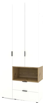 Шафа Metkas Home A002R 1000x420x2300 ЛДСП Білий Сніг-Дуб Артізан (MA002R-BD)