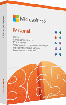 Програмне забезпечення Microsoft 365 Personal PL Box 1 користувач/5 пристроїв 1 рік (QQ2-01752)