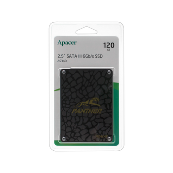 Жорсткий диск 2.5" SSD 120Gb Apacer AS340 Panther Series, AP120GAS340G-1, TLC, SATA-III 6Gb/s, зап/чт. - 500/550мб/с (2272843)