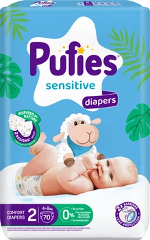 Підгузки Pufies Sensitive Mini 2 (4-8 кг) 70 шт (3800024036279)