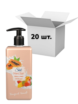 Упаковка жидкое крем-мыло Shik Nectar Папайя и манго с дозатором 450 мл х 20 шт.