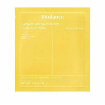 Нічна гідрогелева маска для сіяня шкіри Biodance Radiant Vita Niacimamide Real Deep 34г