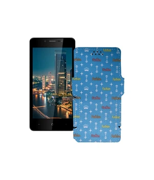 Чохол-книжка з екошкіри для телефону Bravis A512 Harmany Pro Фешн блакитний