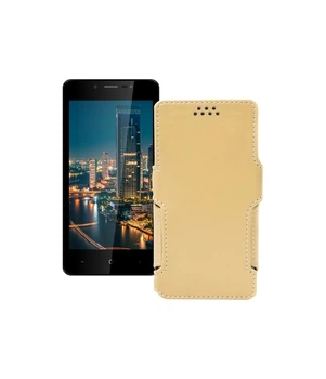 Чохол-книжка з екошкіри для телефону Bravis A512 Harmany Pro Бежевий