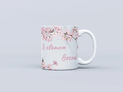 Чашка " Зі святом весни гілочка сакури " + коробка