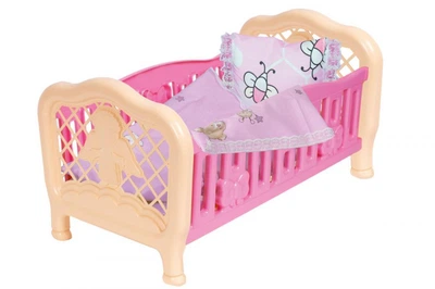 Игрушка Technok Toys Кроватка для куклы 4494, постельное белье, в коробке