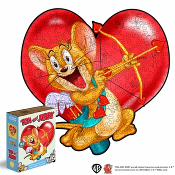 Фигурный деревянный пазл Woods Story Tom & Jerry™ Ключ к сердцу XL