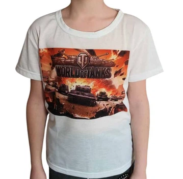 Футболка детская World of Tanks ворлд оф танкс двусторонняя размер 152 белая
