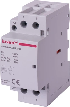 Контактор модульный 2P 63А 2NO 220V [p005218] E.NEXT e.mc.pro.2.63.2NO