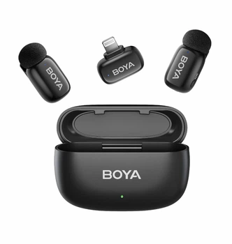 Петличний мікрофон BOYA mini Lightning (2 шт. з зарядним кейсом) для iPhone, професійний бездротовий (50044)