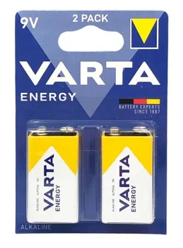 Батарейка крона VARTA 6LR61 ENERGY Alkaline 9V- 2штуки