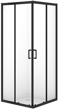 Душевая кабина квадратная CERSANIT BRASCO 80х80х190 S168-007 с раздвижными дверьми черный