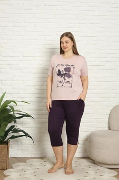 Жіноча піжама із капрі батал Nicoletta 37057k 2XL Разноцветный