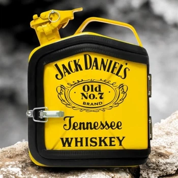 Подарочный набор для мужчин канистра бар 5л (жёлтая) с надписью "Jack Daniels"