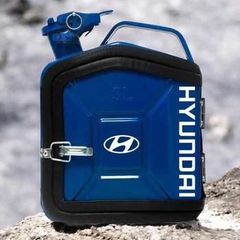Подарочный набор для мужчин канистра бар 5л (синяя) с надписью "Hyundai"