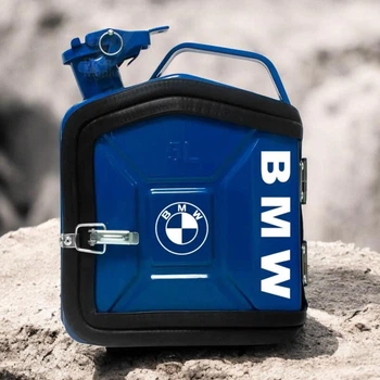 Подарочный набор для мужчин канистра бар 5л (синяя) с надписью "BMW"