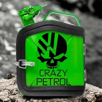 Подарочный набор для мужчин канистра бар 5л (салатовая) с надписью "Crazy Petrol"