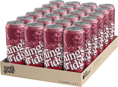 Упаковка слабоалкогольного напою King's Bridge Gin&Cherry 7% 0.5 л х 24 шт. (4820252124615R)