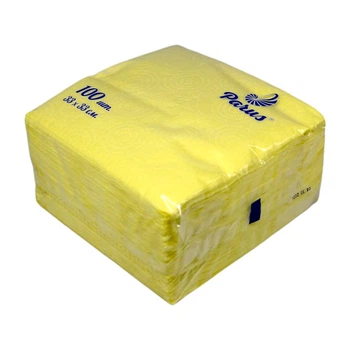 Салфетки желтые 33*33 см 1 слой Parus 100 шт