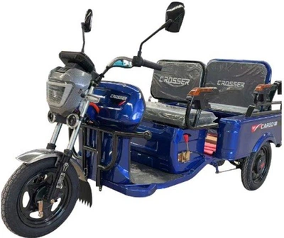 Електроскутер Вантажопасажирський Crosser CARGO 10 триколісний (1500W 60V, 32Ah) Синій
