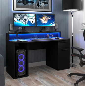 Игровой компьютерный стол с LED-подсветкой "ИгроСфера" чёрный
