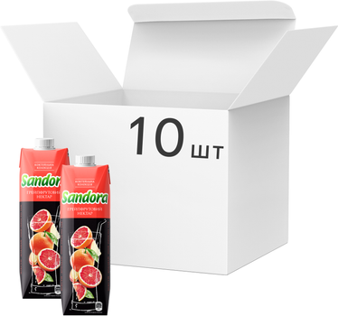 Упаковка грейпфрутового нектара Sandora Cocktail Collection 0.95 л х 10 шт (4823063129299)