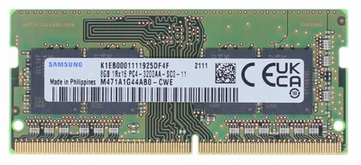 Samsung 8GB DDR4 3200MHz SO-DIMM для ноутбуків, PC4-25600, Non-ECC (M471A1G44AB0-CWE)