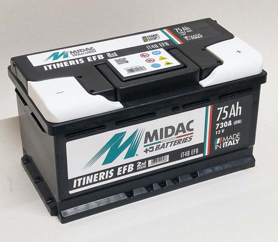 Акумулятор 6СТ-75A MIDAC ITINERIS EFB START STOP низький, 12V, 75Ah, R Мідак Итинерис, 12В, 75Ач, EN730А