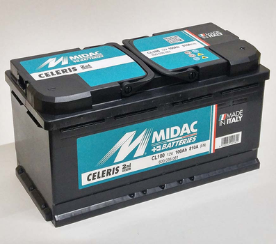 Акумулятор 6СТ-100A MIDAC CELERIS L, 12V, 100Ah (-/+) Євро, Мідак Селерис, 12В, 100Ач, EN810А