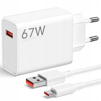 Зарядний пристрій для заряджання телефону 67W з USB кабелем Type-C, блок живлення