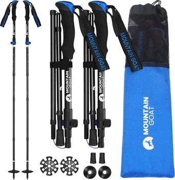 Трекінгові палиці Mountain Goat Pro+ 43-130 см Black/Blue (P-5907739318244)