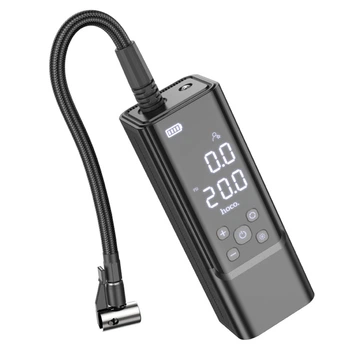 Портативний повітряний насос HOCO ZP7, до 10 атм, вбудований акумулятор 5000mAh, ліхтарик, Black, Box