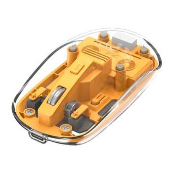 Беспроводная USB Мышь XO M12 Transparent переключайтесь между 2.4G и Bluetooth, емкость 300mAh,совместимость Android, Chrome OS, Linux, macOS, Microsoft Windows, iOS, iPadOS Желтый