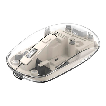 Беспроводная USB Мышь XO M12 Transparent переключайтесь между 2.4G и Bluetooth, емкость 300mAh,совместимость Android, Chrome OS, Linux, macOS, Microsoft Windows, iOS, iPadOS Бежевый