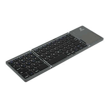 Бездротова клавіатура складана з тачпадом JEQANG JB-830 Foldable Bluetooth with touchpad 64 клавіші,розкладка (англійська/українська) Grey
