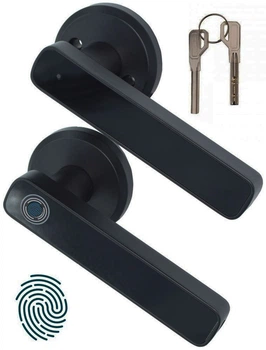 Умный биометрический замок со сканером отпечатка пальца Finger lock дверная ручка для любых дверей, черный