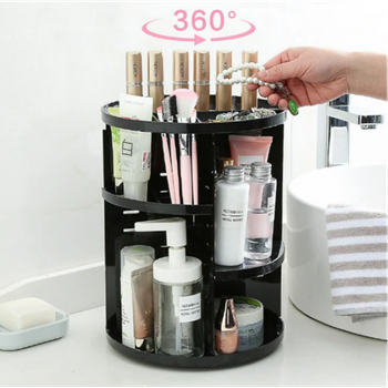 Подставка-органайзер для косметики поворотная 360° ROTATION COSMETIC ORGANIZER 31 см × 23 см Черный