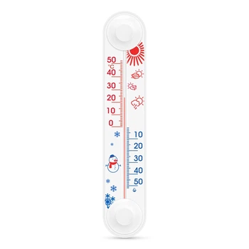 Оконный термометр (от -50 °C до +50 °C) 20,5 см белый Новый дизайн (СП 300166)