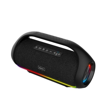 Портативна бездротова Bluetooth колонка BKK B60 з RGB підсвічуванням | IPX5, 20W, BT5.3, 4500mAh, USB/AUX/TF/FM/TWS, 10h | Black
