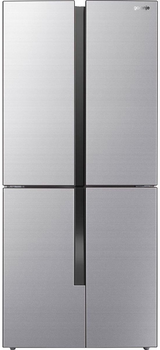 Gorenje Холодильник SBS, 182х64х80см, 4 двері, 265(129)л, А++, Інвертор , Зона св-ті, Внутр. Диспл, Нерж