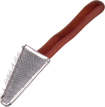 Пуходерка Dezynadog Soft Triangle Slicker Brush треугольная плоская для труднодоступных мест для щенков и малых пород (5052372068770)