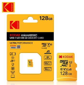 Карта памяти MicroSDXC Kodak U3 A1 Class 10 128Gb