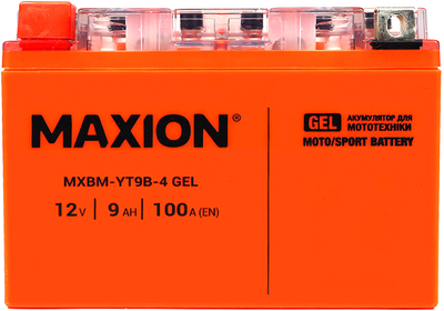 Мото аккумулятор Maxion YT9B-4 GEL 12 В 9 А/час 100 A (4820219072591)