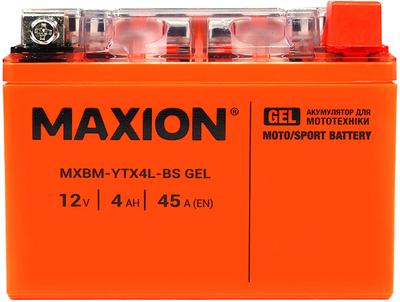 Мото аккумулятор Maxion YTX4L-BS GEL 12 В 4 А/час 45 A (4820219072652)