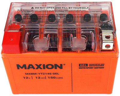 Мото акумулятор Maxion YTZ14S GEL 12 В 12 А/год 150 A (4820219072607)