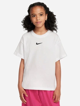 Koszulka dziecięca dla dziewczynki Nike G Nsw Tee Boy Essntl Lbr FZ5539-100 134-140 cm (M) Biała (197596627817)