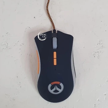 Ігрова USB-миша Razer DeathAdder Overwatch 16000 dpi з підсвічуванням, оптична дротова мишка з 7 кнопками прогумованим коліщатком, для геймерів, офісу та дому Чорна, YZR-9661