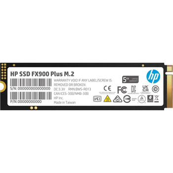 Накопичувач SSD HP SSD 512Gb FX900 Plus M.2 2280 PCIe Gen4 x4 3D NAND, Retail (7F616AA#)