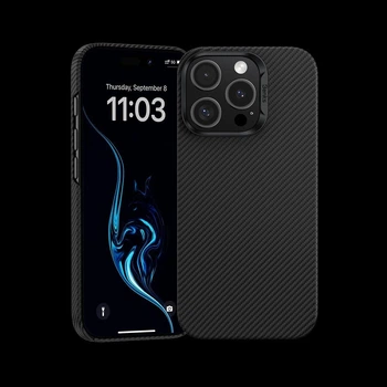 Чехол карбоновый Benks Armor Air Kevlar Case Carbon Slim (600D) with MagSafe для Apple iPhone 16 Pro Max Black