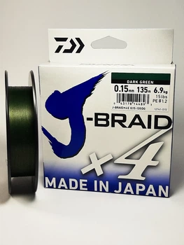 Шнур Daiwa J-Braid x4 135м 0.15мм Dark Green